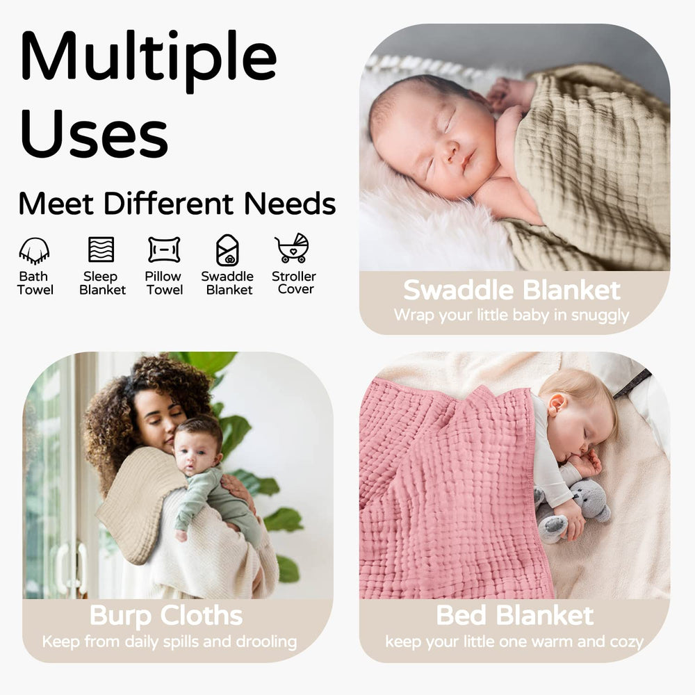 Yoofoss muslin baby towel drape softness highlights breathable fabric for comfy post-bath wrap.
