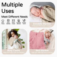 Yoofoss muslin baby towel drape softness highlights breathable fabric for comfy post-bath wrap.