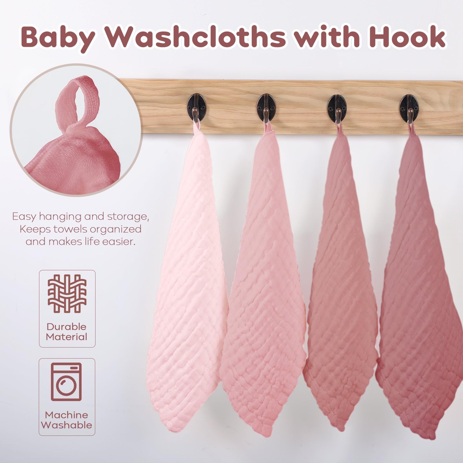Yoofoss muslin baby washcloths are versatile for wipes, burp cloths, and more