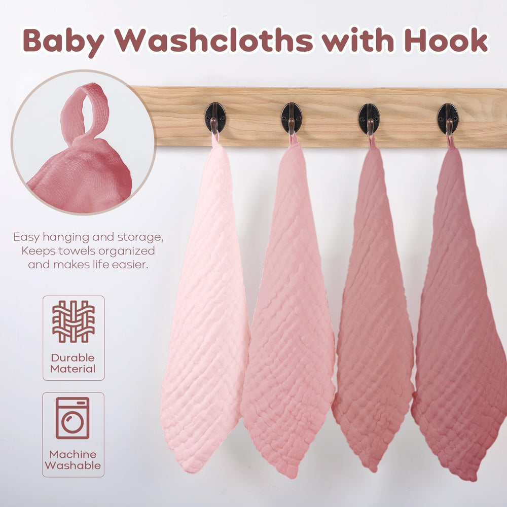 Yoofoss muslin baby washcloths are versatile for wipes, burp cloths, and more