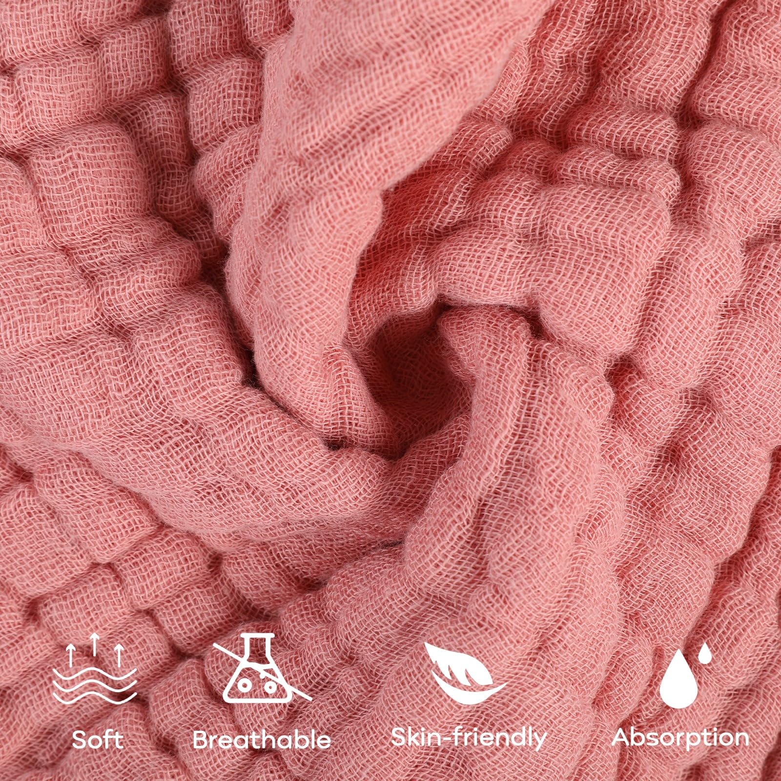 Yoofoss muslin baby washcloths with soft edges, durable for repeated washes