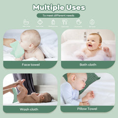 Yoofoss Muslin Baby Washcloths edges reinforced for durable, long-lasting use.