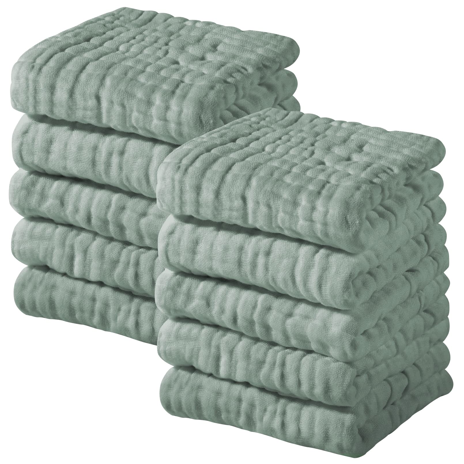 Yoofoss Muslin Baby Washcloths pack shows soft daily care for delicate skin