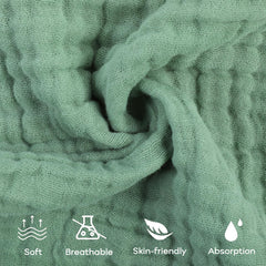 Yoofoss Muslin Baby Washcloths soft-absorbent texture ideal for quick spills and saliva.