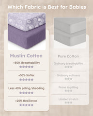 Yoofoss muslin bassinet sheets closeup texture emphasizes softness and gentle touch.