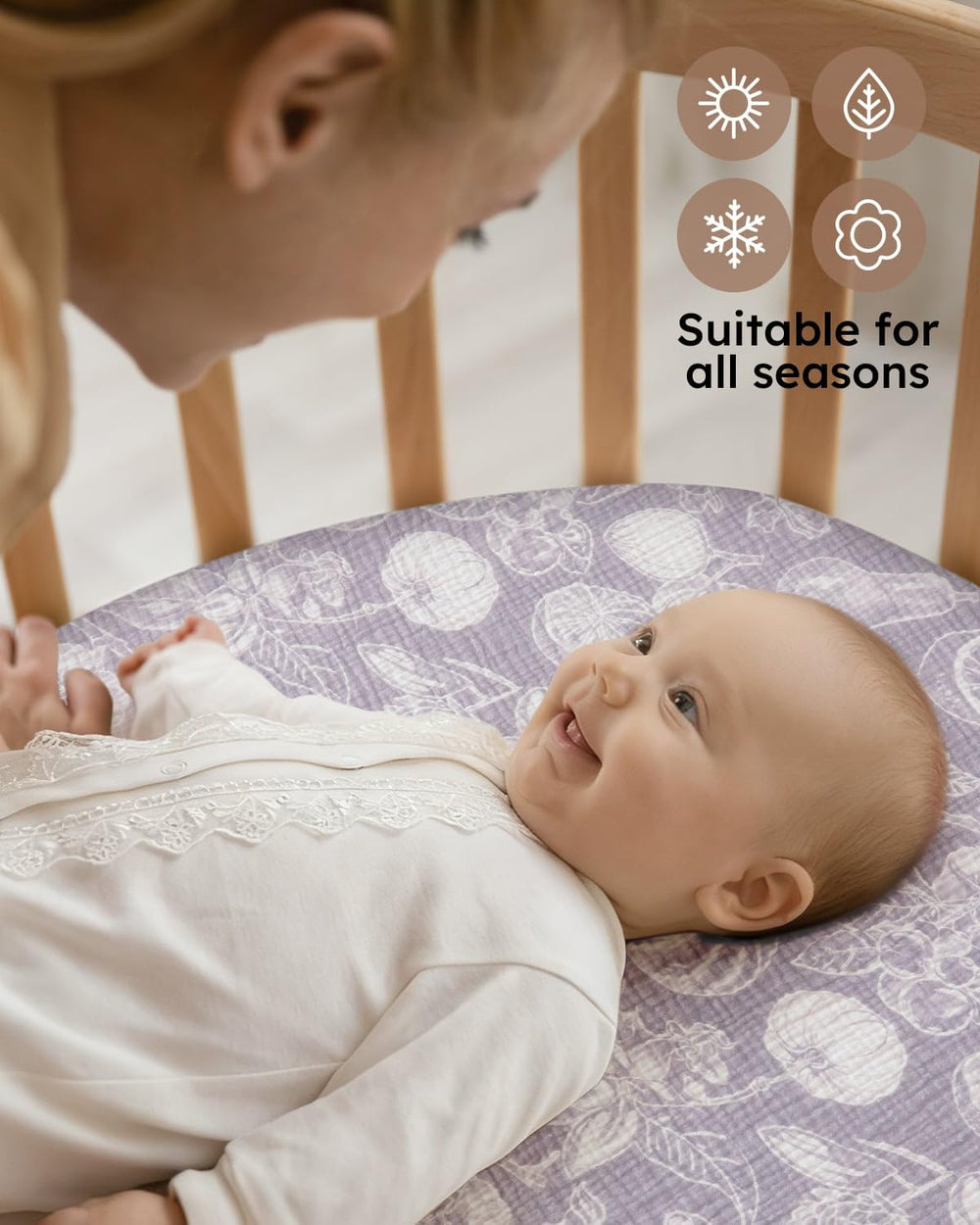 Yoofoss muslin bassinet sheets preshrunk softness that remains comfy after washing.