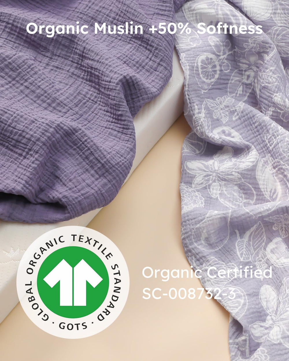 Yoofoss muslin bassinet sheets with snugfit elastic edge show secure fit and quick changes.