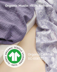 Yoofoss muslin bassinet sheets with snugfit elastic edge show secure fit and quick changes.