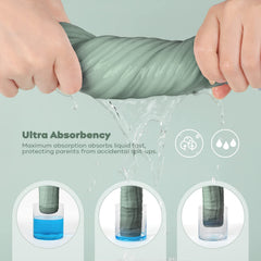 Yoofoss Muslin Burp Cloths gradient green image emphasizes absorbent surface for drool and spills