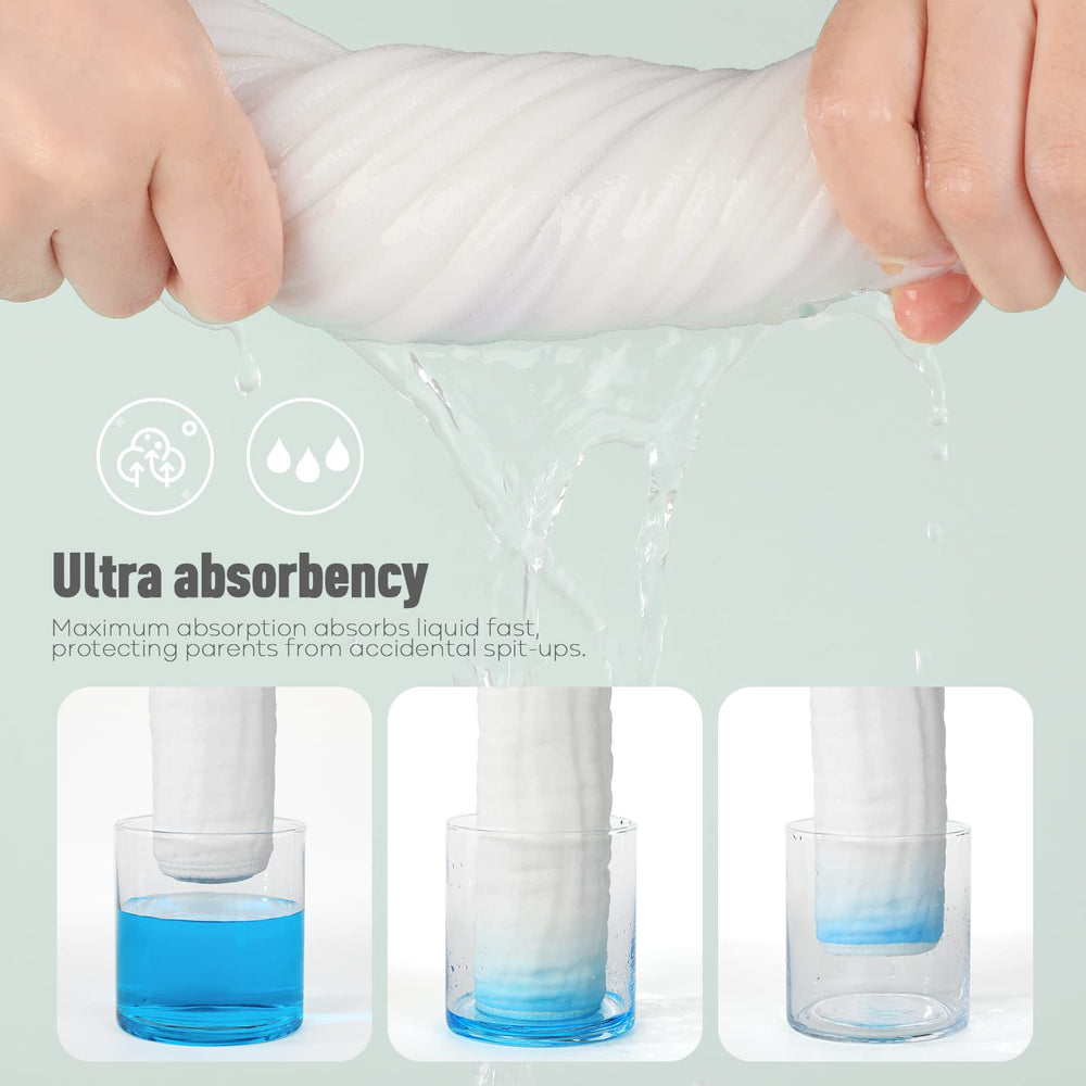 Yoofoss muslin burp cloths used as burp rags after feeds keep baby comfy.