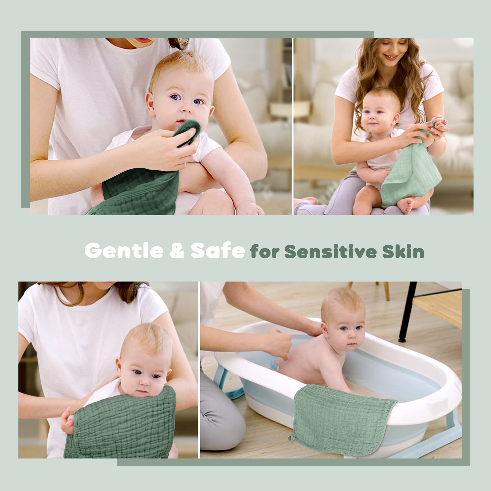 Yoofoss Muslin Burp Cloths 100% organic cotton promote gentle skin contact during feeds