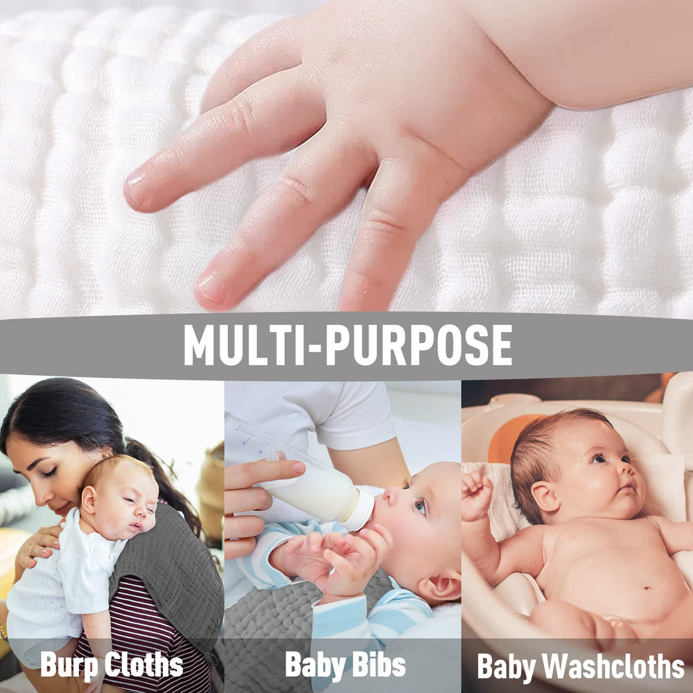Yoofoss muslin burp cloths soft texture ideal for gentle baby skin care.
