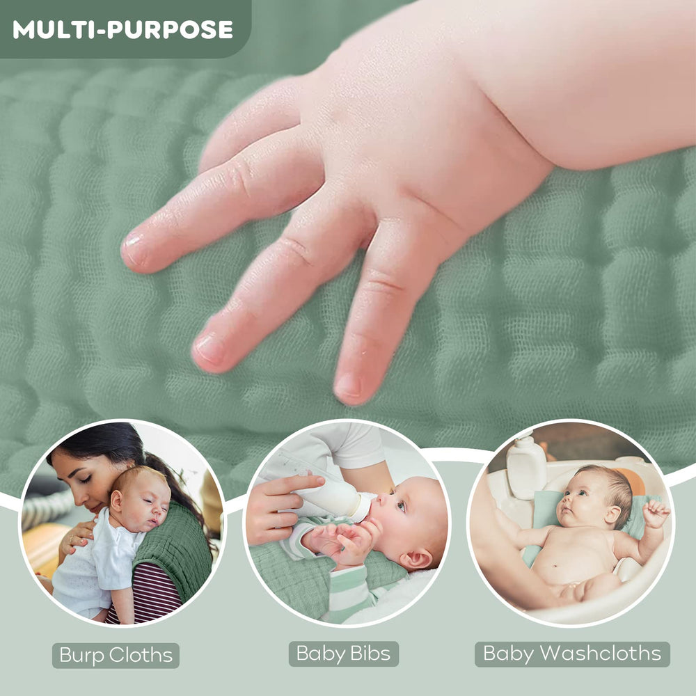 Yoofoss Muslin Burp Cloths 20x10 size demonstrates broad coverage for feeding sessions