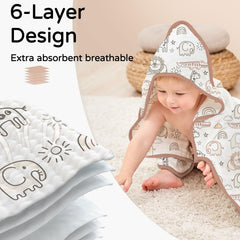 Yoofoss six-layer muslin close-up texture highlights durability and quick-dry.