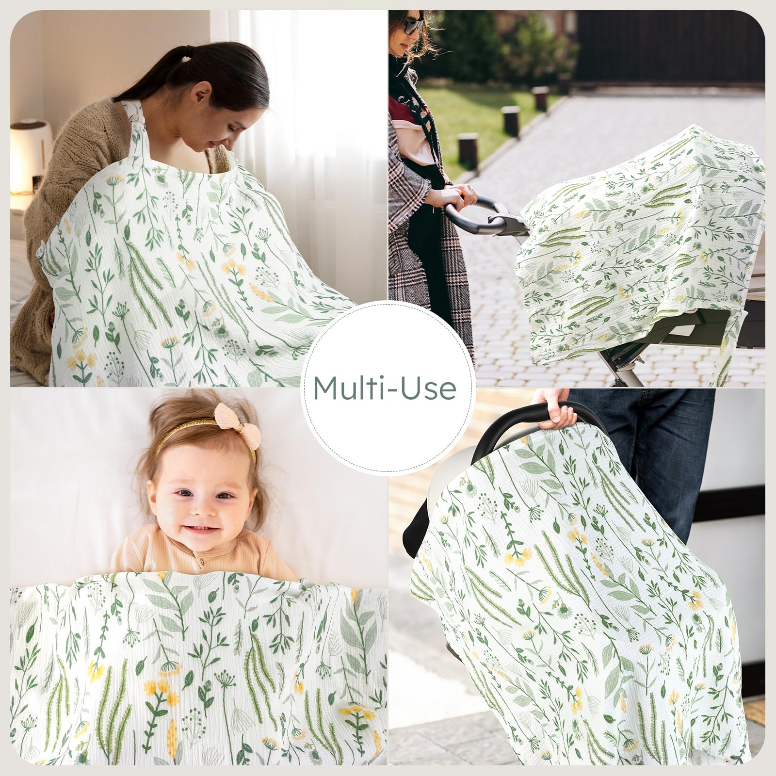Yoofoss Muslin Nursing Cover is machine-washable for easy care.