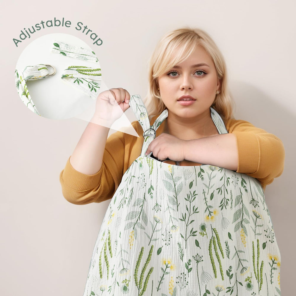 Yoofoss Nursing Cover uses side snaps for quick, secure adjustments.