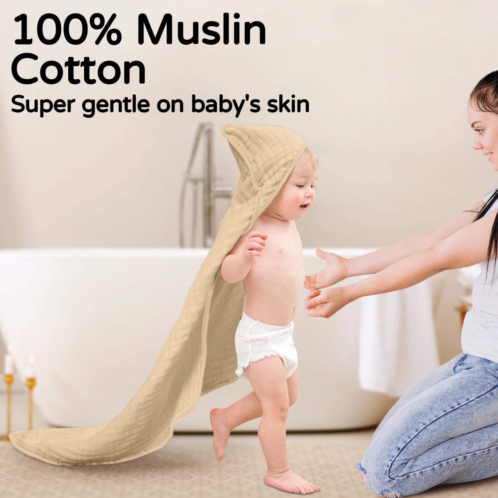 Yoofoss muslin organic cotton closeup fabric highlights breathable softness