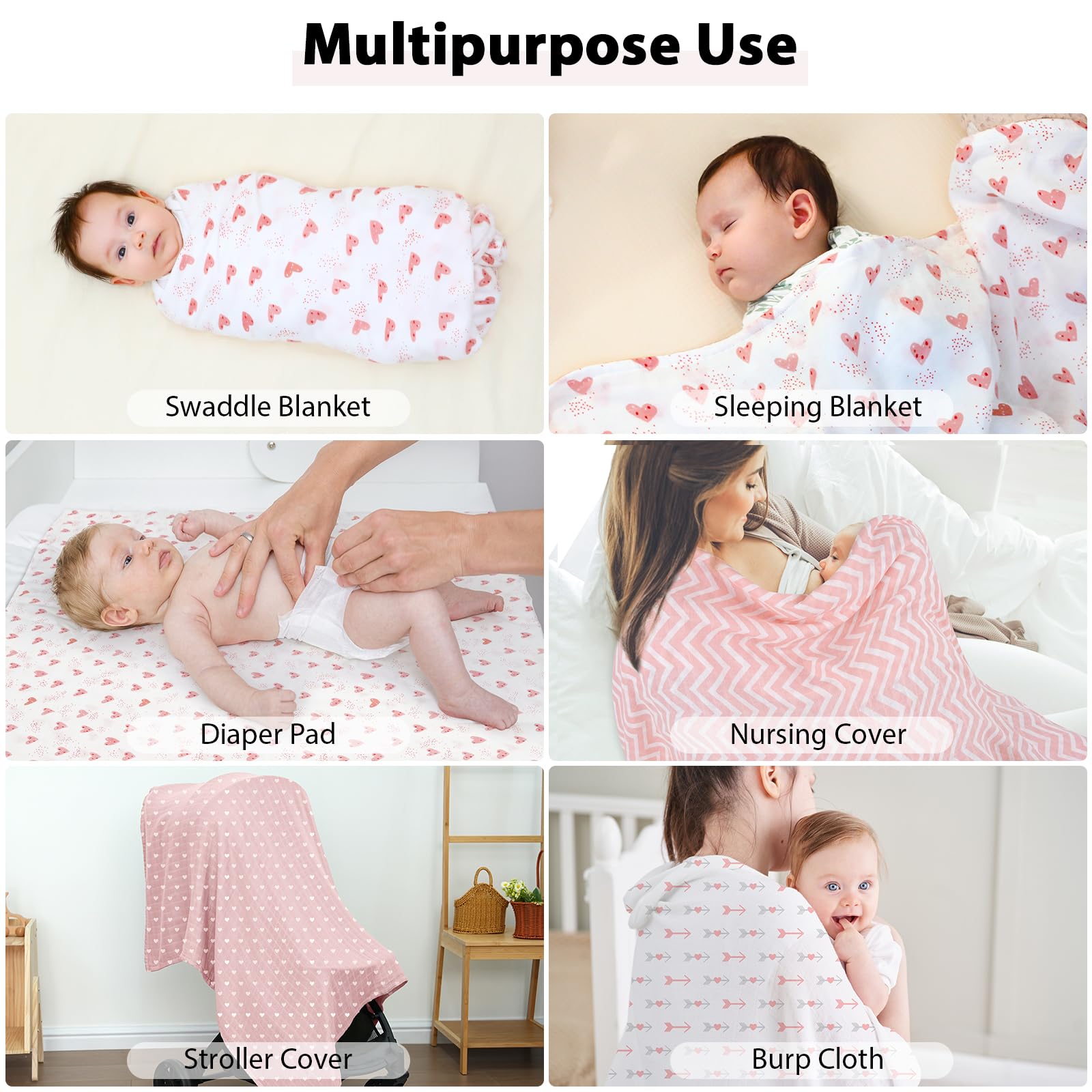 Yoofoss muslin swaddle-baby-swaddle-calm demonstrates soothing wrap for rest.