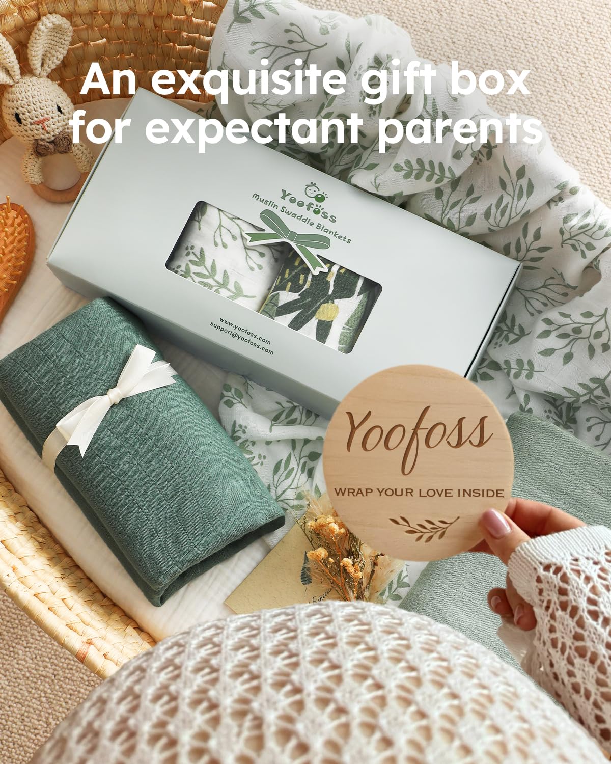Yoofoss muslin swaddle blanket care-durability—machine washable for easy parenting.