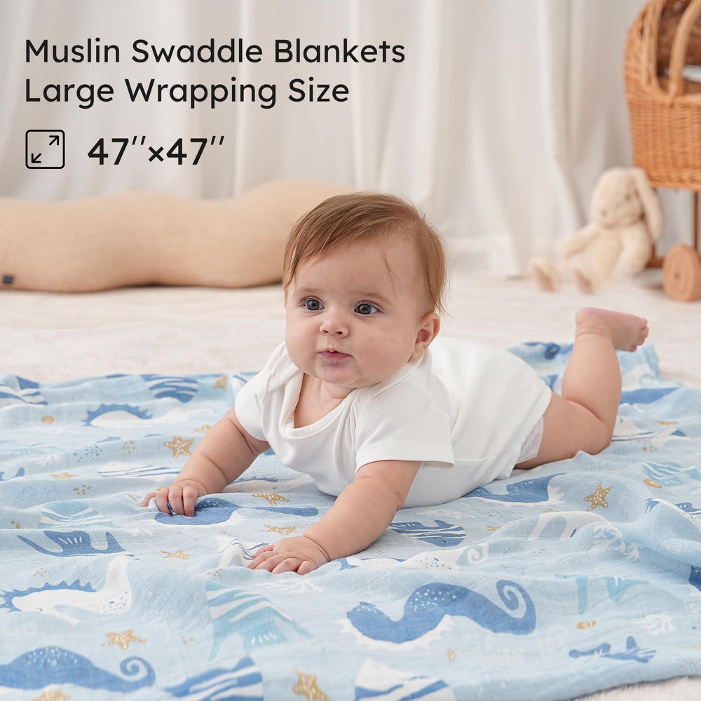 Yoofoss Muslin Swaddle Blanket easy-care fabric stays vibrant after washes