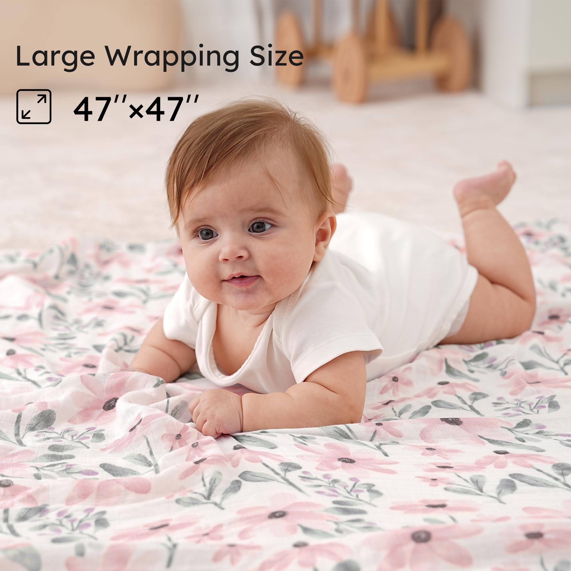 Yoofoss muslin swaddle blanket being machine washed, highlighting easy-care durability