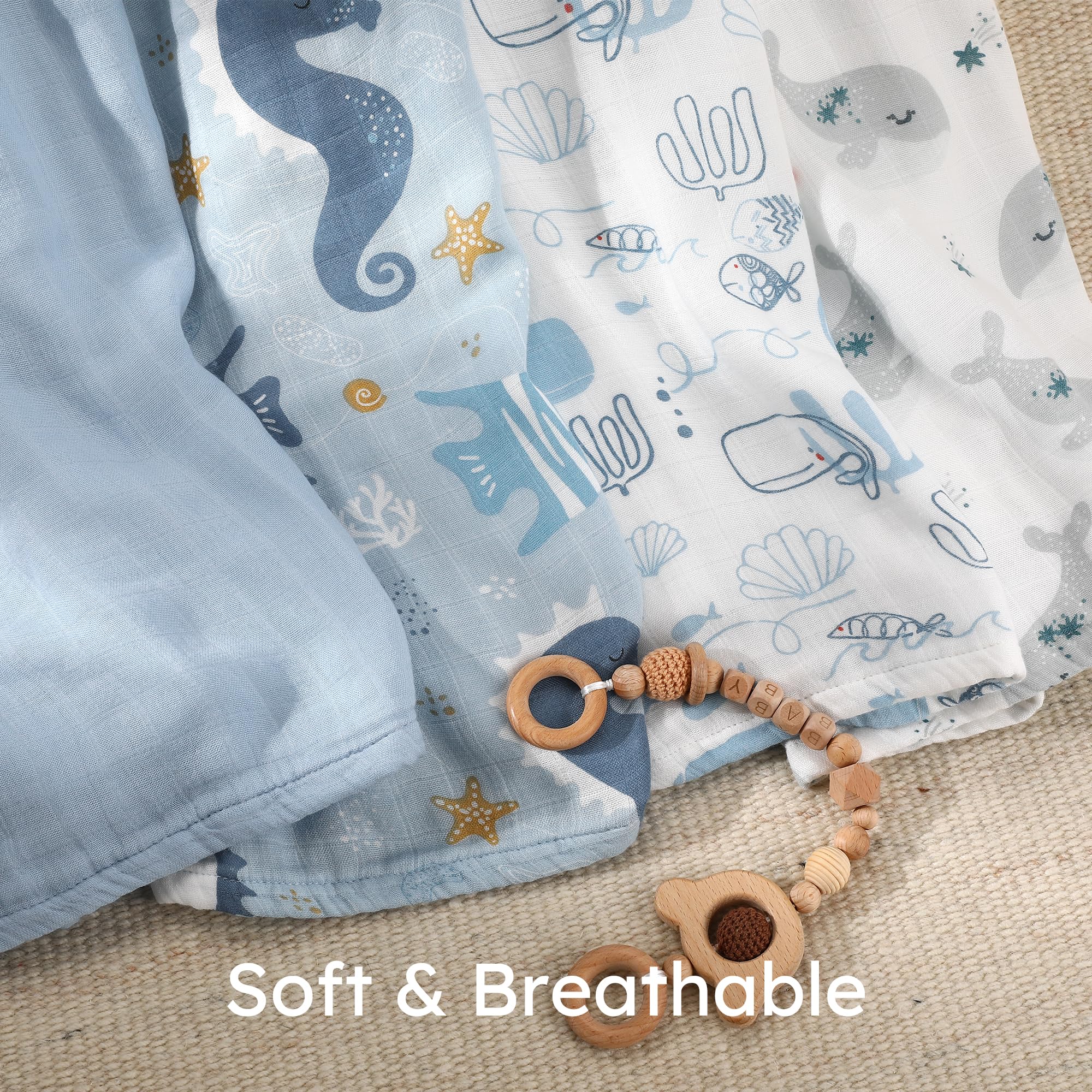 Yoofoss Muslin Swaddle Blanket multi-use as nursing cover or stroller shade