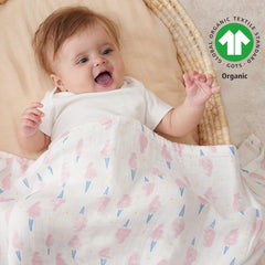 Yoofoss muslin swaddle blanket used as nursing cover for discreet feeding