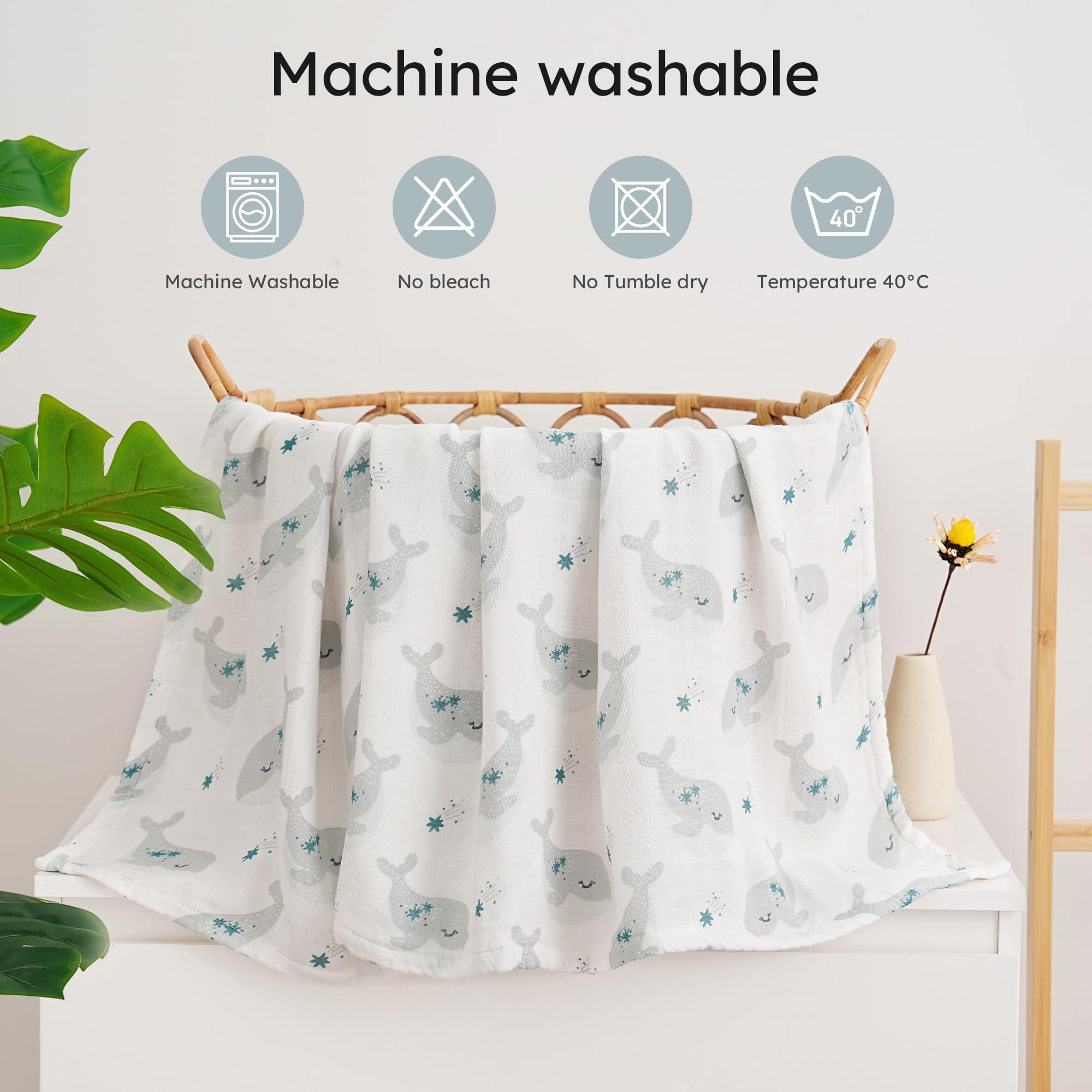 Yoofoss Muslin Swaddle Blanket stroller-cover for on-the-go protection