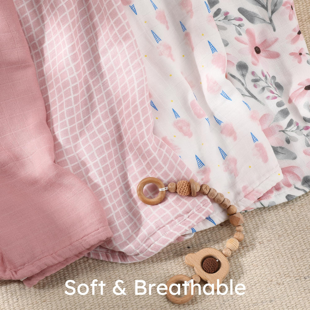 Yoofoss muslin swaddle blanket in a stroller as sunshade provides shade and protection