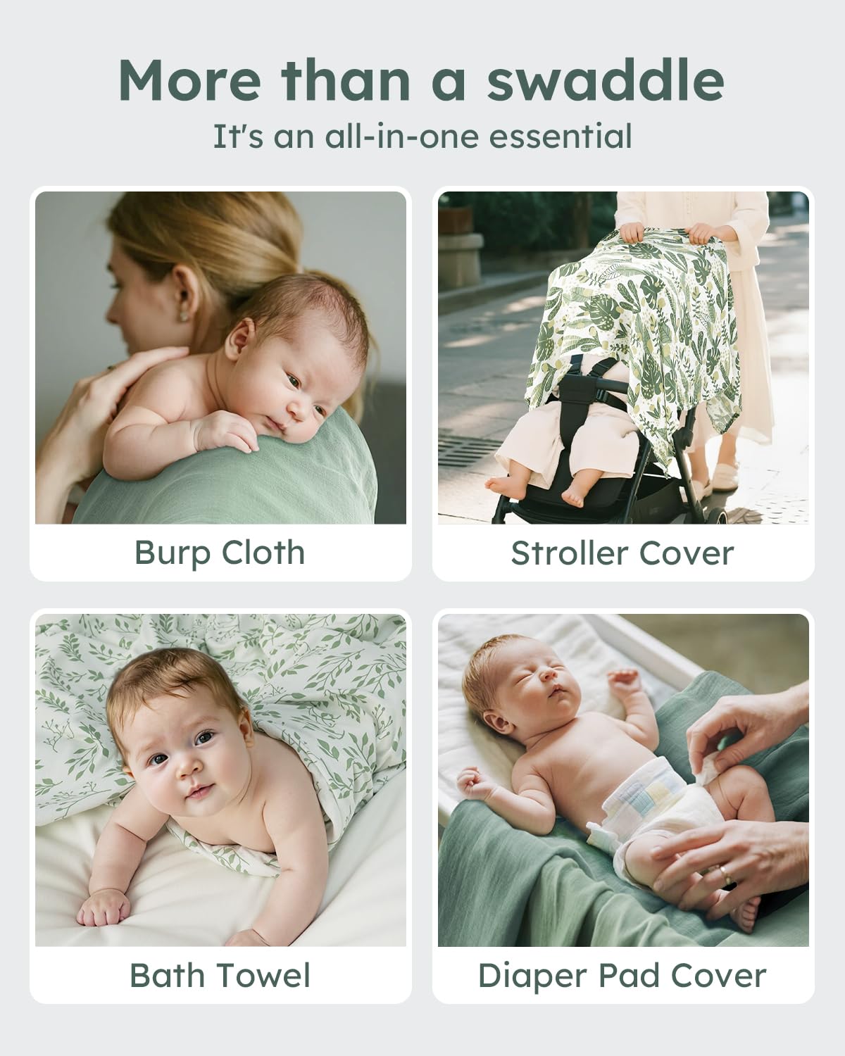 Yoofoss muslin swaddle blanket stroller sunshade—protects baby from sun.