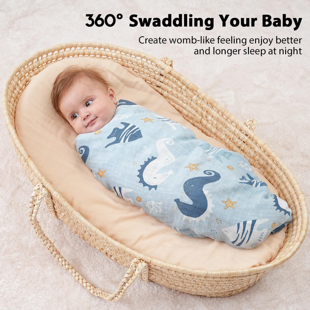 Yoofoss Muslin Swaddle Blanket wrap-newborn for snug swaddle