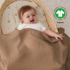 Yoofoss Muslin Swaddle close-up highlights breathable fabric texture.