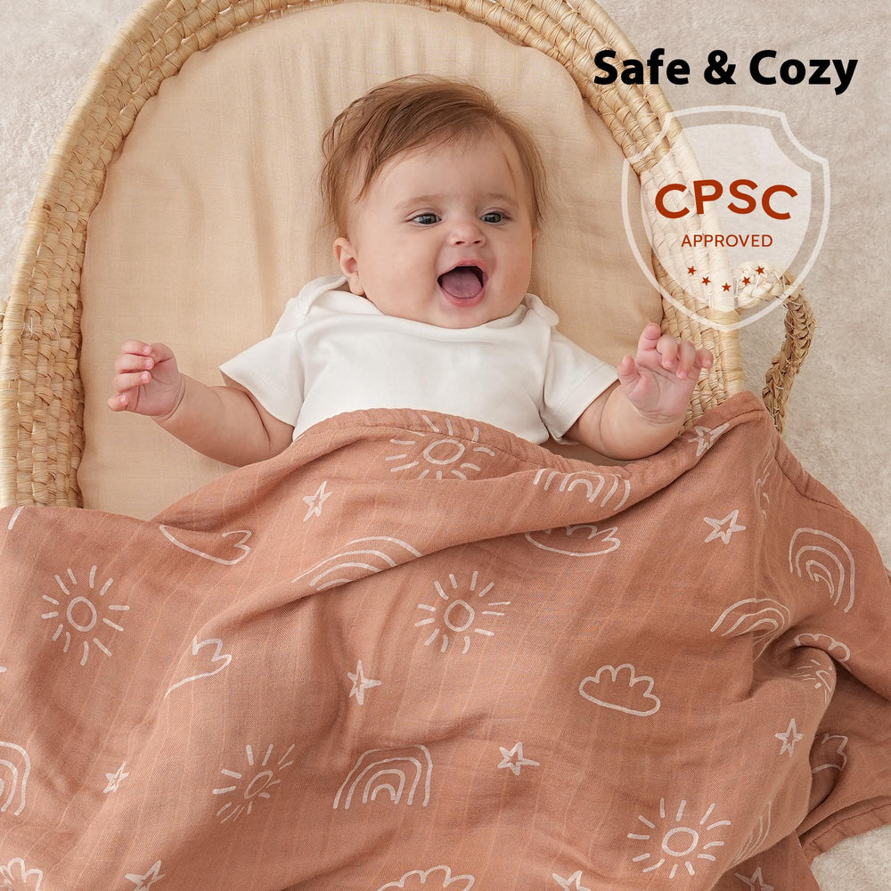 Yoofoss muslin swaddle-car-seat-cover closeup highlights privacy in car seats.