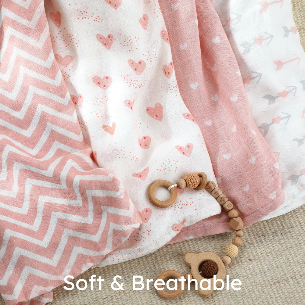 Yoofoss muslin swaddle-care-wash highlights easy machine washing and color retention.