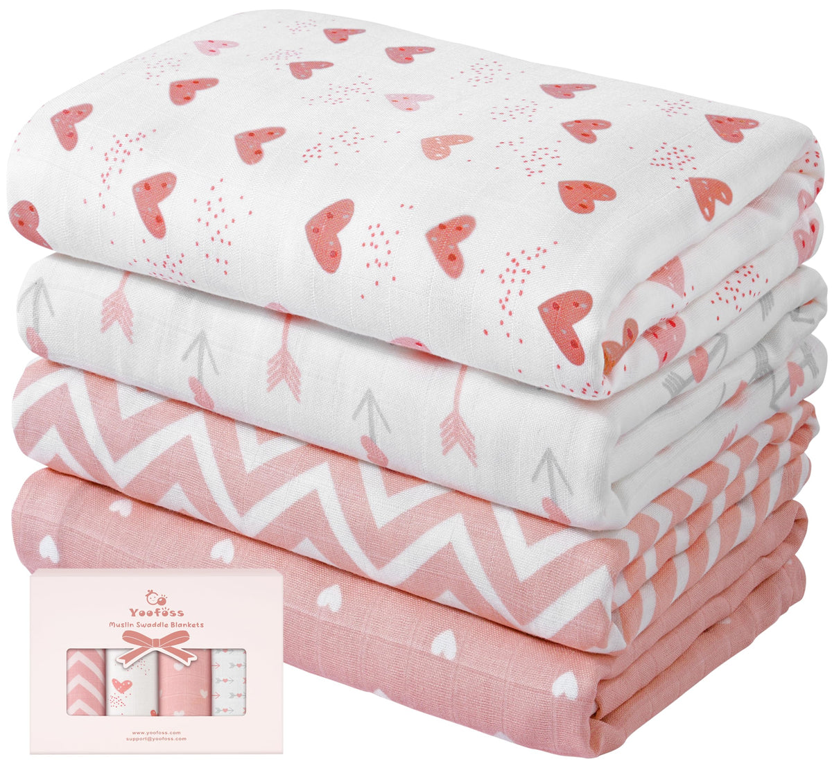 Yoofoss muslin swaddle soft-breathable for delicate newborn skin.