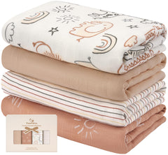 Yoofoss muslin swaddle soft-closeup highlights breathable fabric for a cozy newborn experience.
