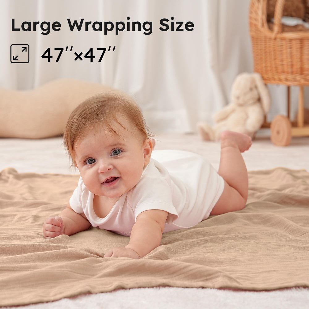 Yoofoss muslin swaddle-stroller-shade closeup presents stroller sunshade versatility.