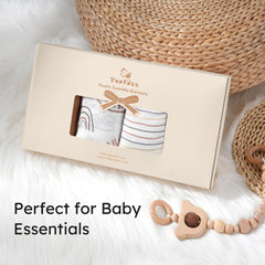 Yoofoss muslin swaddle-wrap-newborn closeup illustrates easy swaddling and soothing moments.