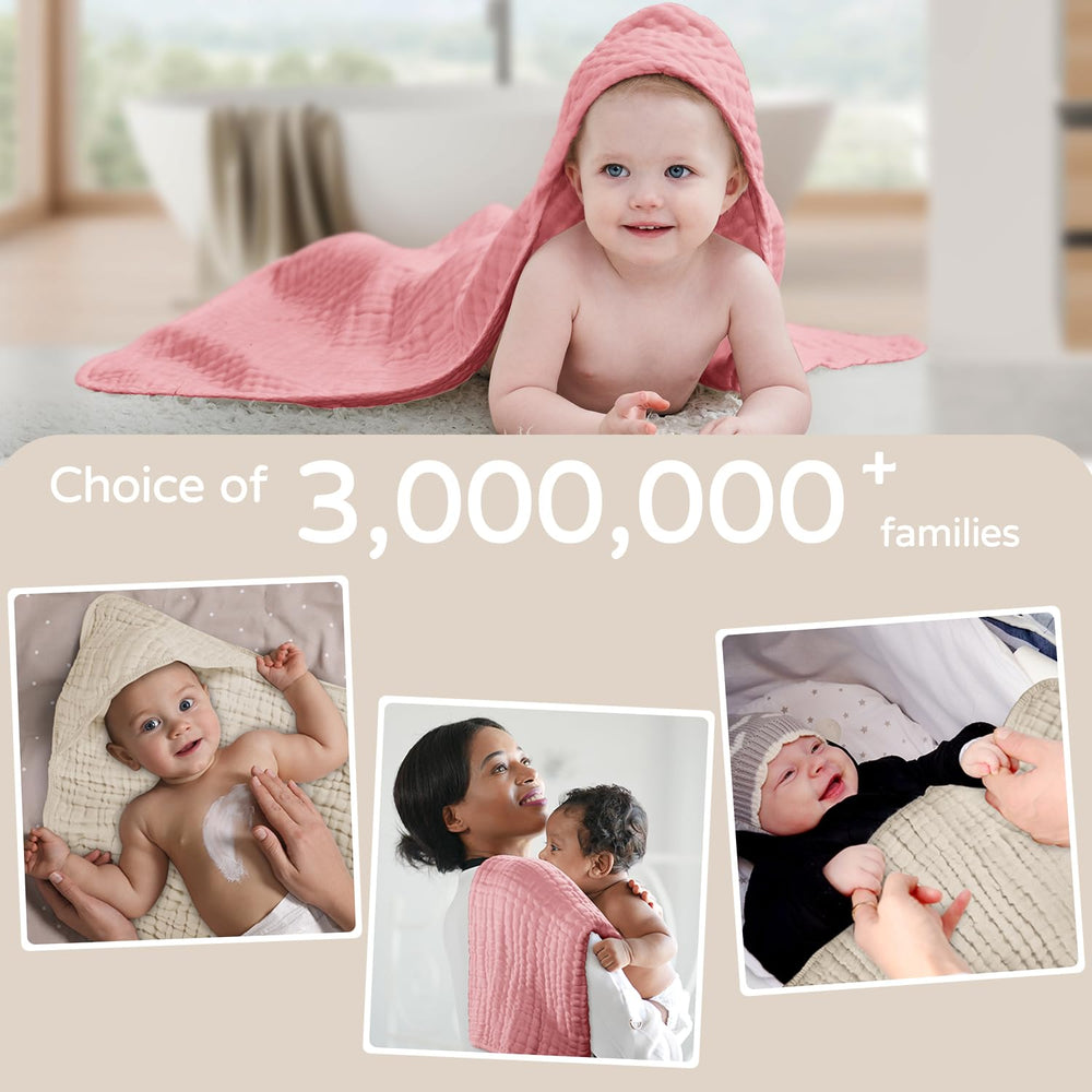Yoofoss muslin towel durability stitching visible, indicating long-lasting softness wash after wash.