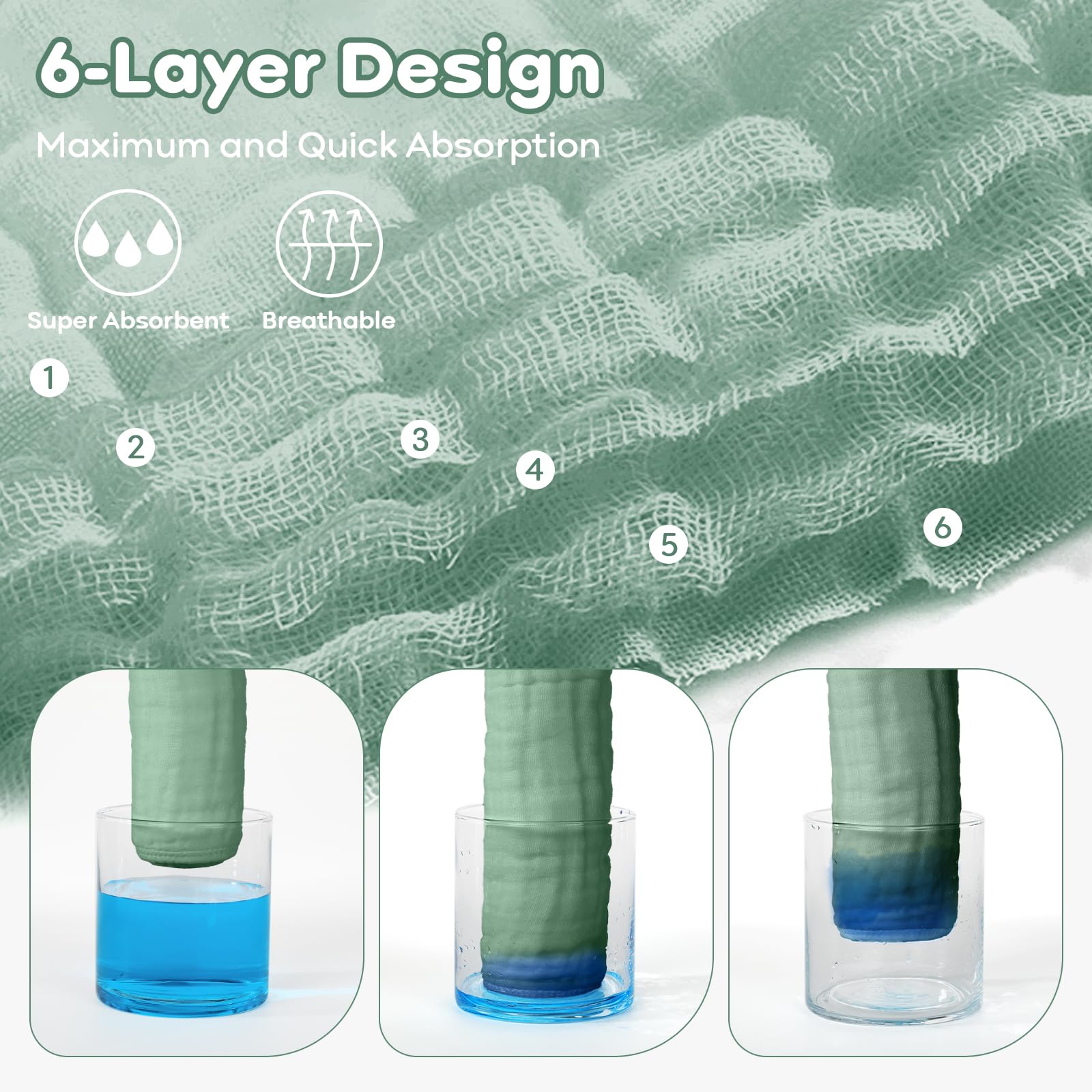 Yoofoss Muslin washcloths 12x12in size suits baby face cleaning and wipes