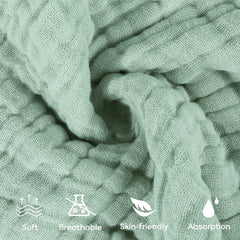 Yoofoss Muslin washcloths closeup reveals breathable, lint-free fabric for gentle touch