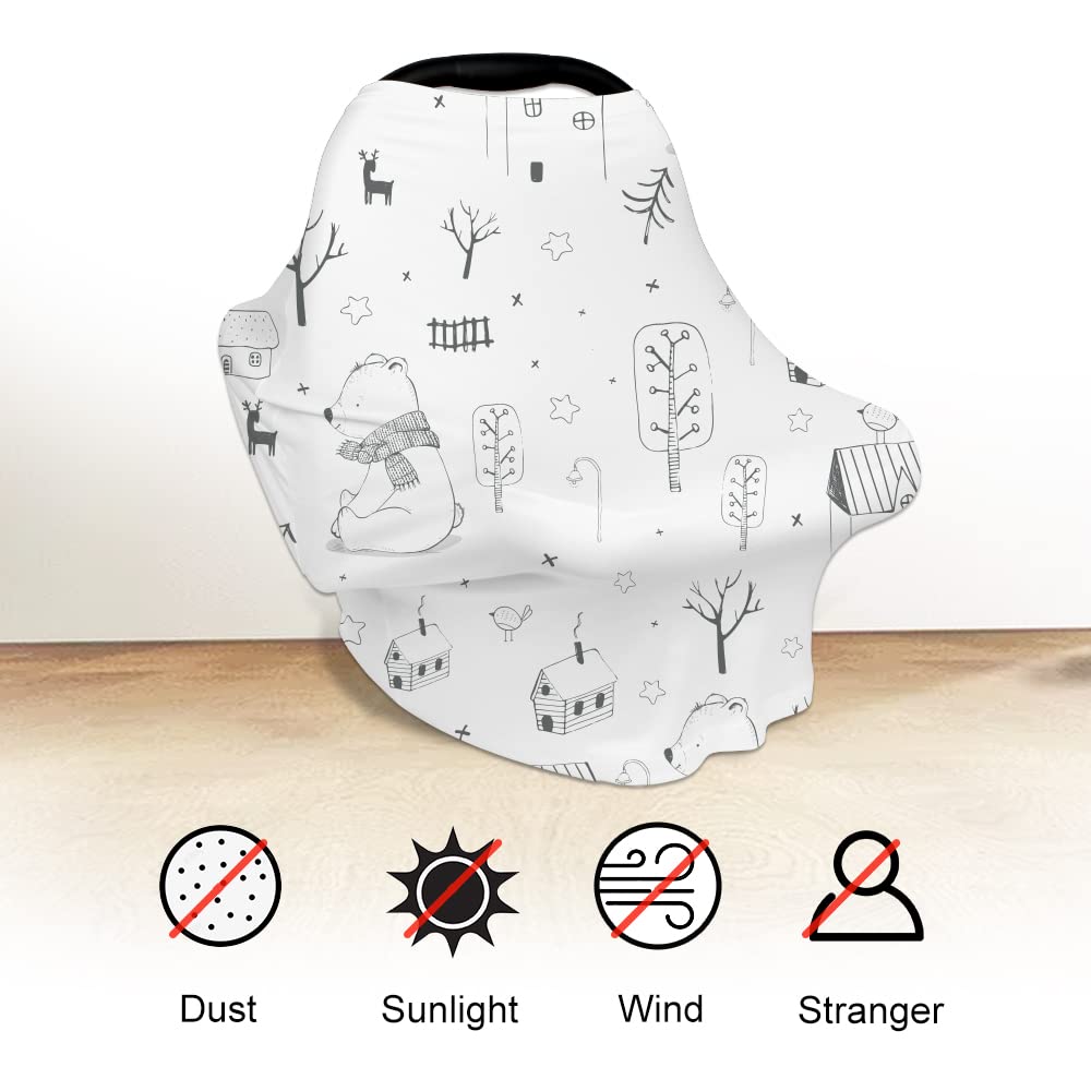 Yoofoss nursing cover covering a car seat for privacy and shade.