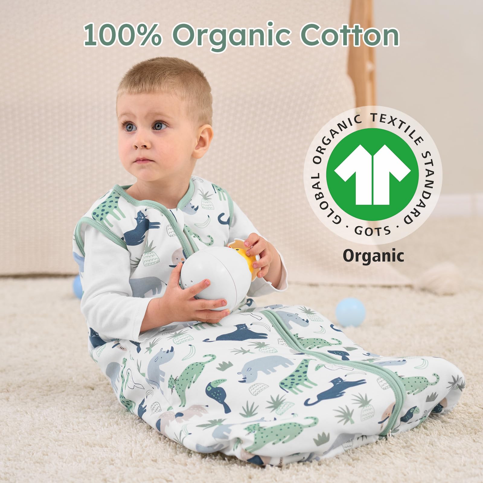 Yoofoss organic cotton fabric closeup shows soft breathable layers.