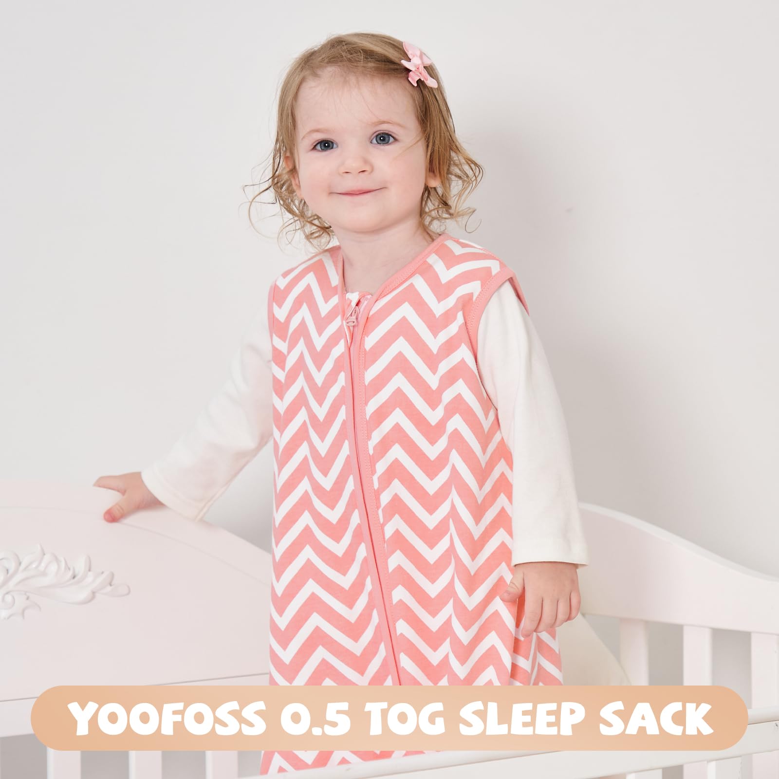 Yoofoss organic cotton sleep sack texture highlighting breathable comfort during rest