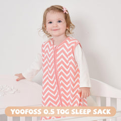 Yoofoss organic cotton sleep sack texture highlighting breathable comfort during rest