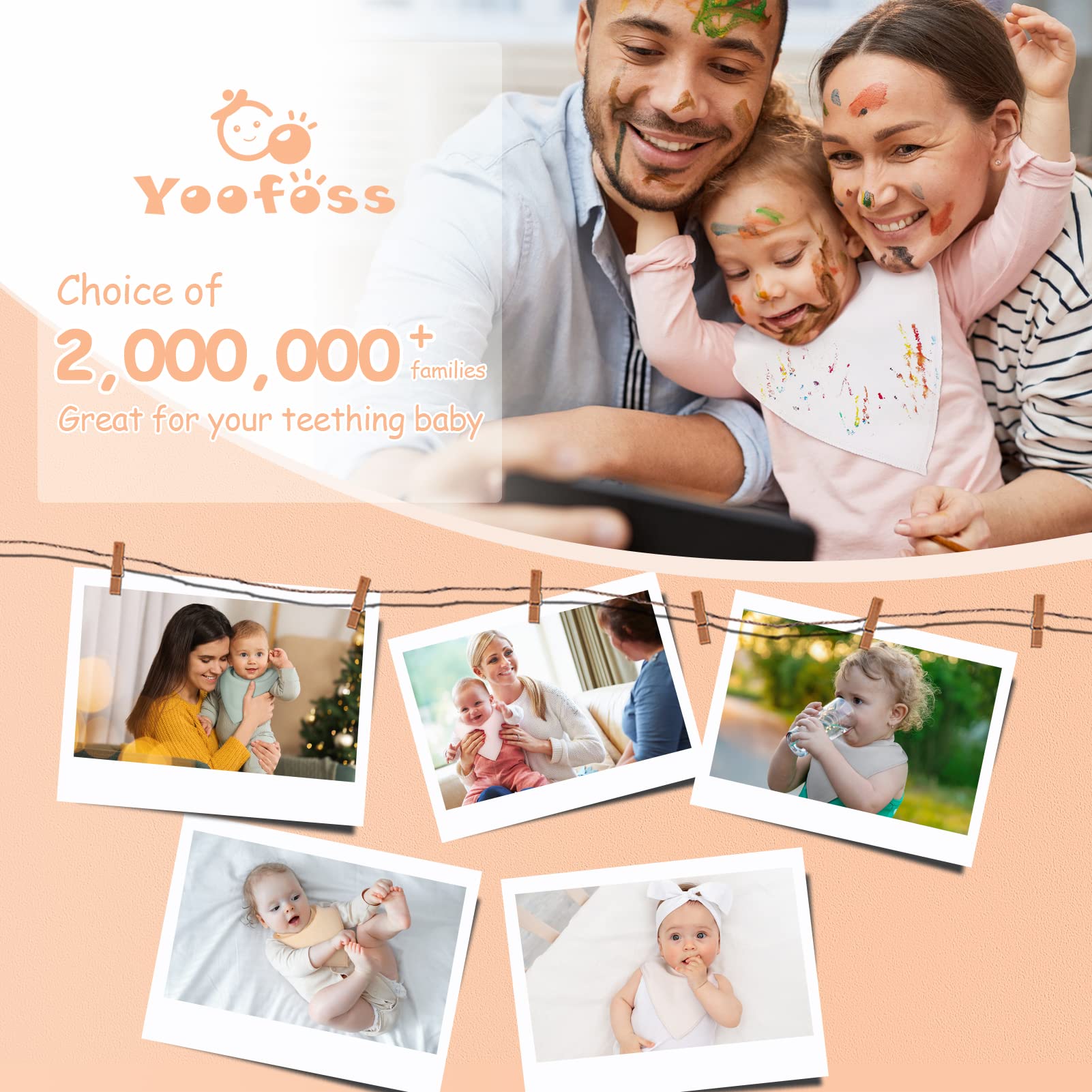 Yoofoss outfit-friendly bib helps keep outfits clean during outings.