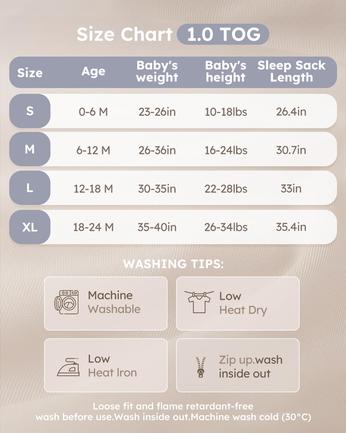 Yoofoss sleep sack bottom-opening for easy diaper access.