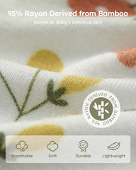 Yoofoss bamboo sleep sack green flower side view showing breathable fabric