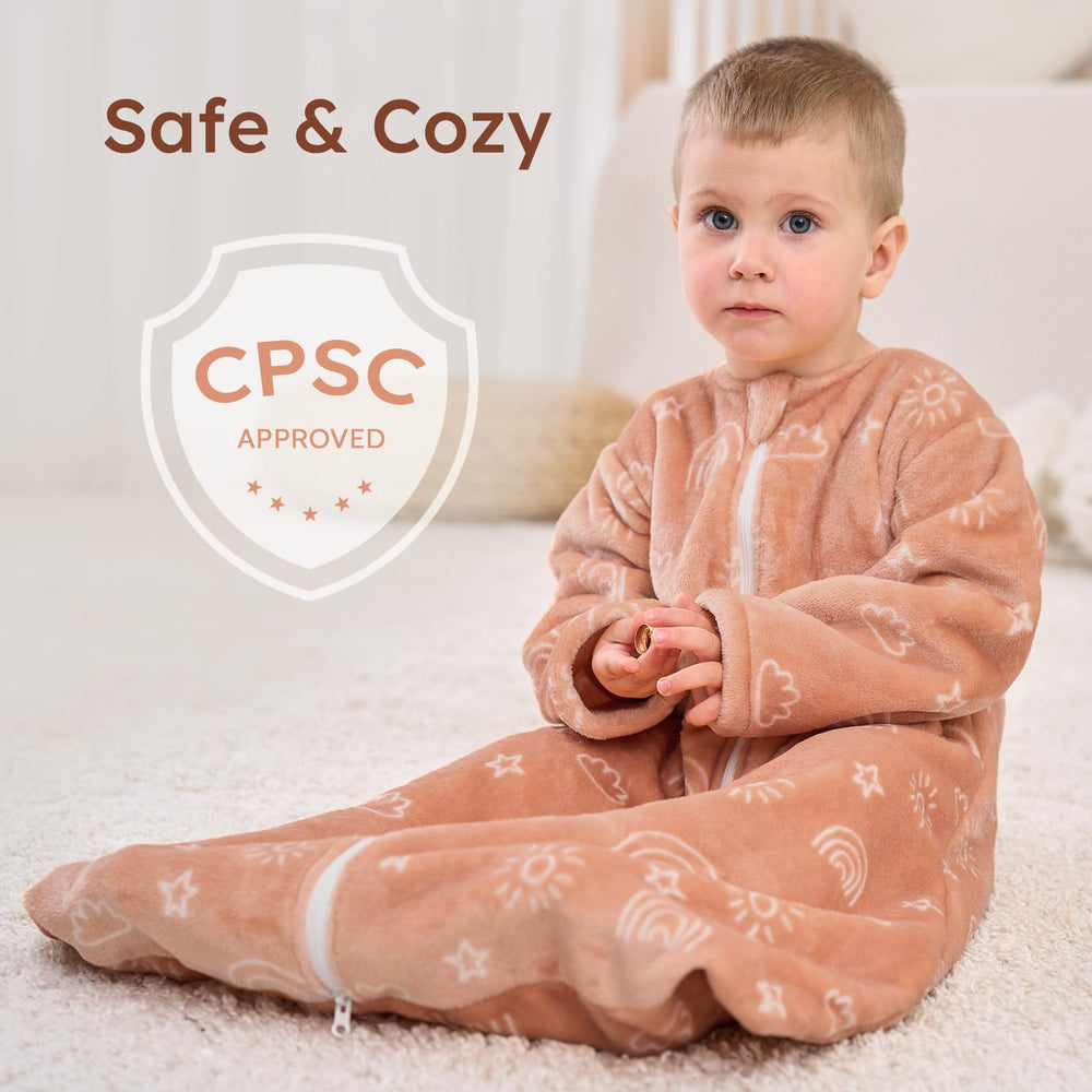 Yoofoss sleep sack safety certified by CPSC logo close-up.