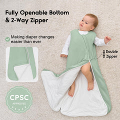 Yoofoss sleep sack with 1.0 Tog delivers year-round warmth.